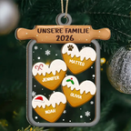 Personalisierter Acryl-Weihnachtsanhänger für die Familie – Lebkuchen-Motiv