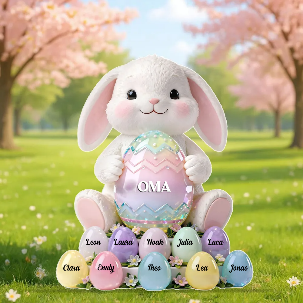 Osterhase Oma – Personalisierter Acrylblock mit Namen – Osterdeko Geschenk für Oma