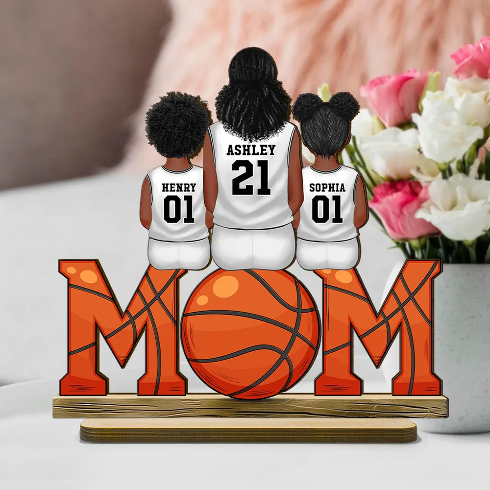 Basketballmama-Personalisierte MOM-Holztafel