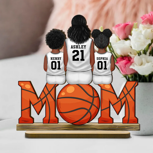 Basketballmama-Personalisierte MOM-Holztafel