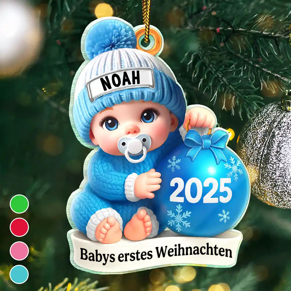 2025 Babys Erstes Weihnachten Personalisierter Acrylanhänger Christbau – wasschenk
