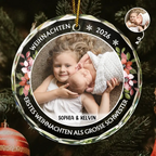 Personalisierter Glas-Weihnachtsanhänger mit Foto – für große Schwester & großen Bruder