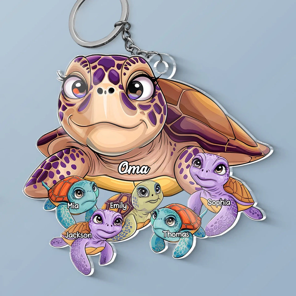 Acryl-Schlüsselanhänger mit Schildkrötenmotiv Geschenk für Mama und Oma