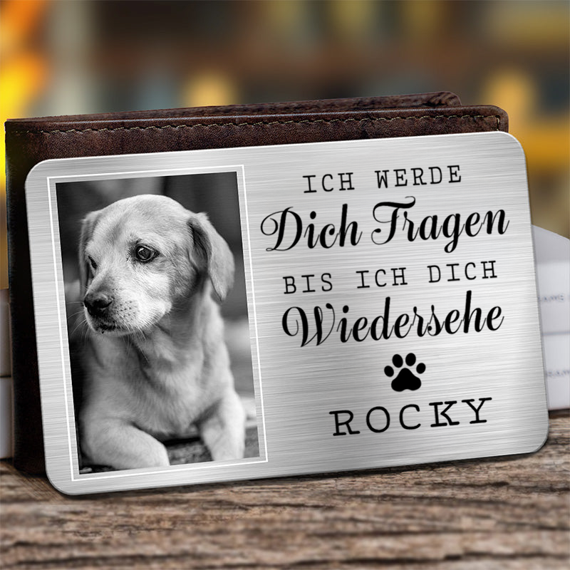 Personalisierte Brieftasche-Karte mit Foto Trauergeschenk für Haustier
