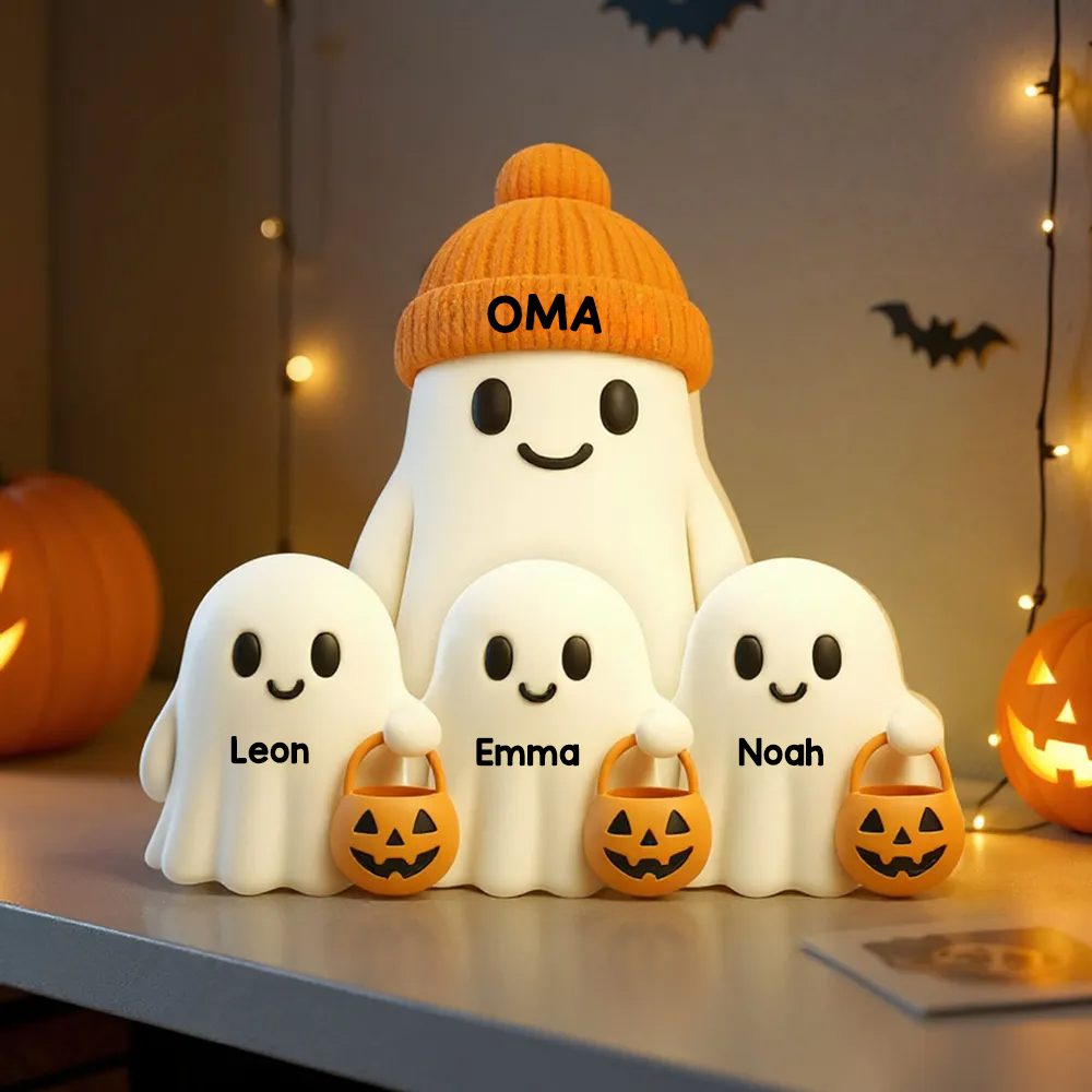 Buh-Personalisierte LED-Lichtbox für Oma – Halloween-Deko mit Namen