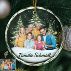 Personalisierter Glas-Weihnachtsanhänger mit Foto und Wunschname