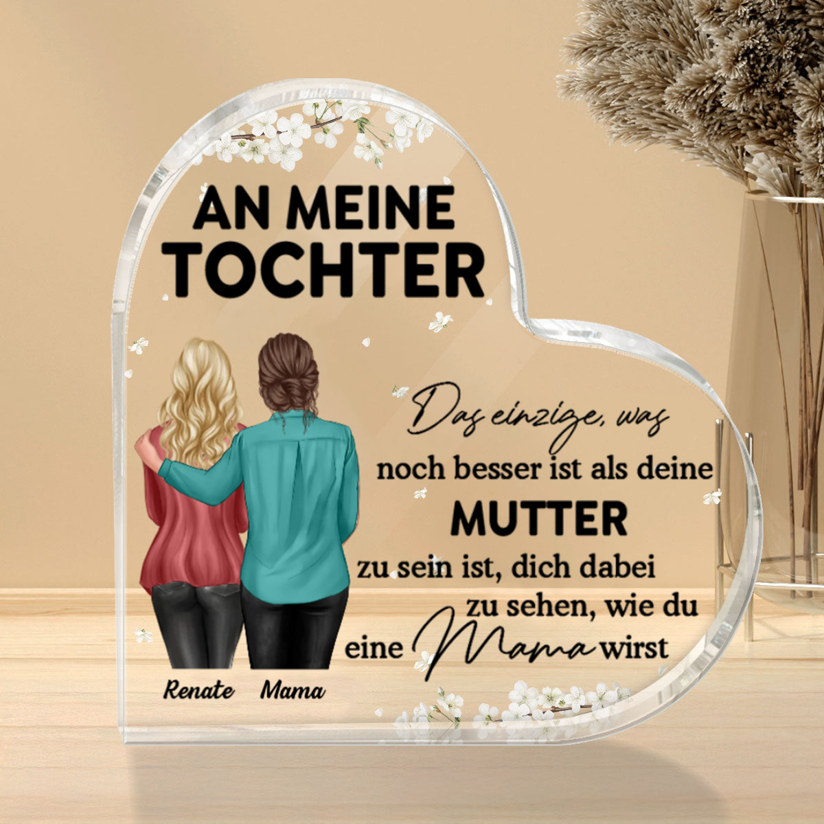Personalisiertes Standherz für Tochter Gecshenke zum Muttertag