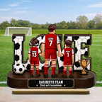 Personalisierter Holzaufsteller – Fußball-Papa & Kinder
