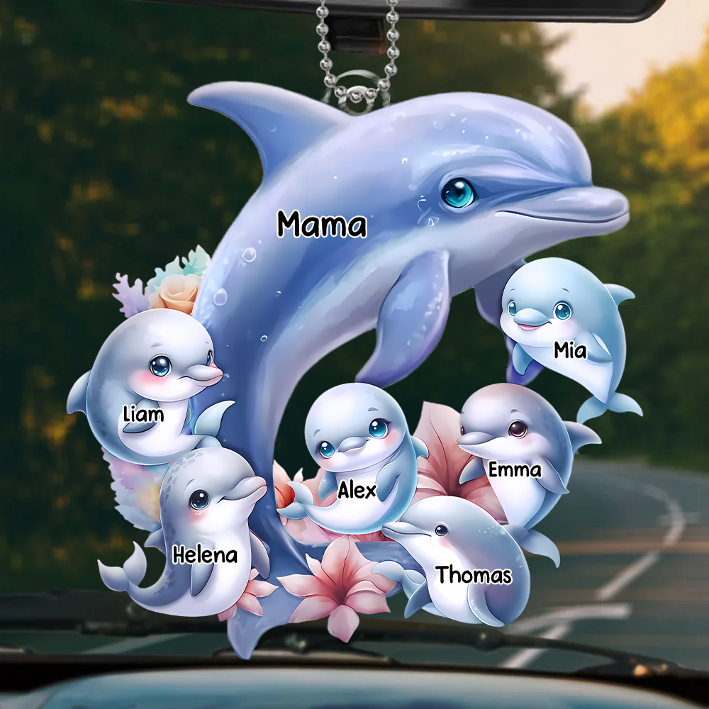 Personalisierter Anhänger mit Delfinen Geschenk für Mama und Oma
