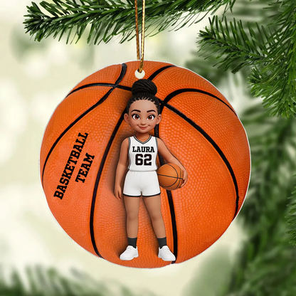 Personalisierter Acrylanhänger mit Basketballkind Geschenk für Junge und Mädchen
