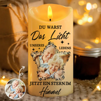 Stern LED-Kerze mit Foto Trauerkerze