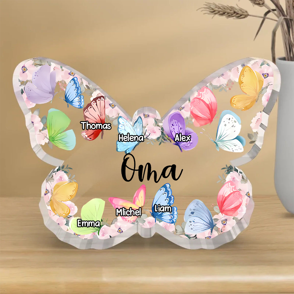 Schmetterlinge-Personalisierte Acryltafel Geschenk für Oma