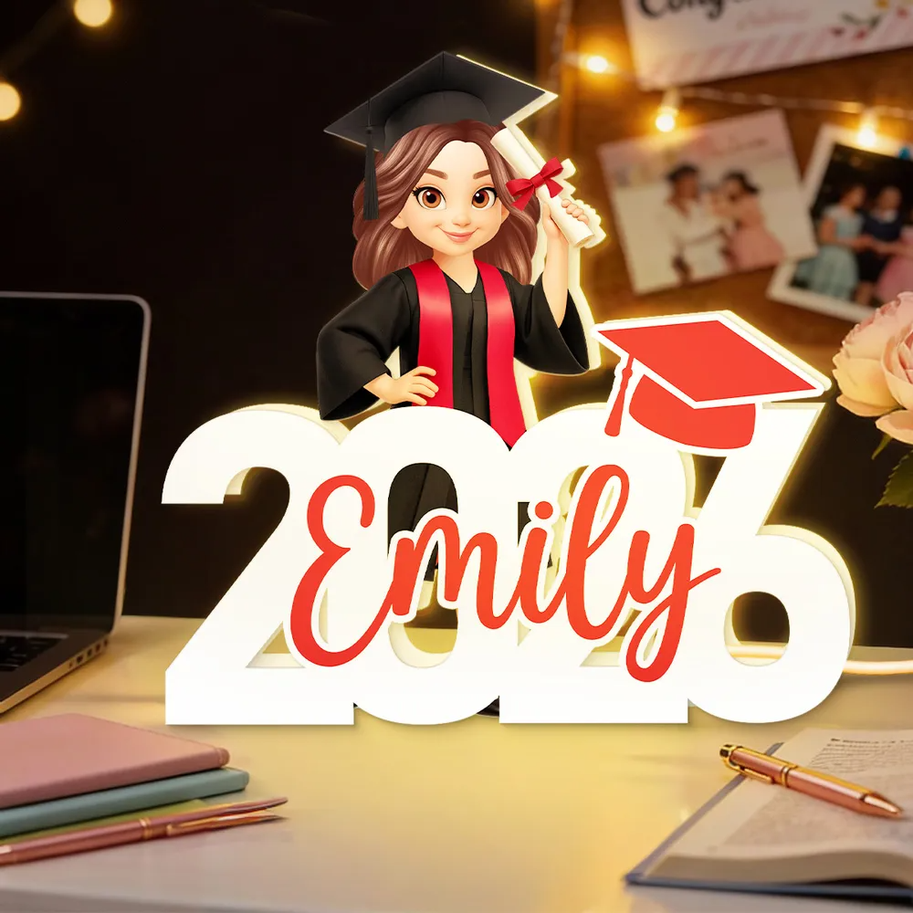 Abschlussjahrgang – Personalisierte LED-Lichtbox – Geschenk zur Graduation