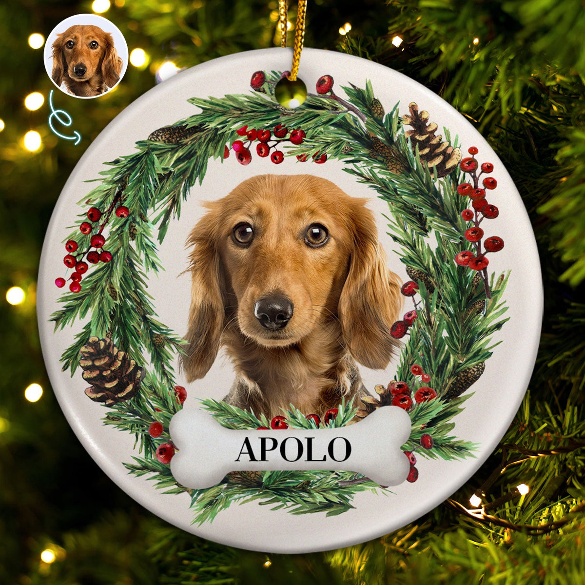Individuelles Foto Keramikornament – Weihnachtsgeschenk für Tierliebhaber