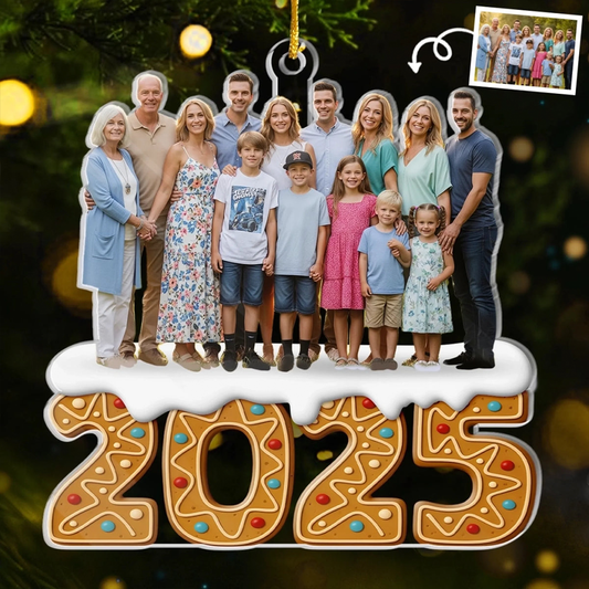 2025 Foto-Acrylornament Personalisierter Christbaumschmuck mit Foto