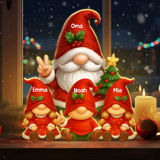 Personalisierte LED-Lichtbox mit Zwergchen Geschenk für Opa und Oma