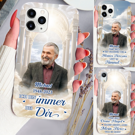 Immer bei dir- Silikonhandyhülle für iPhone und Samsung mit Foto Trauergeschenk