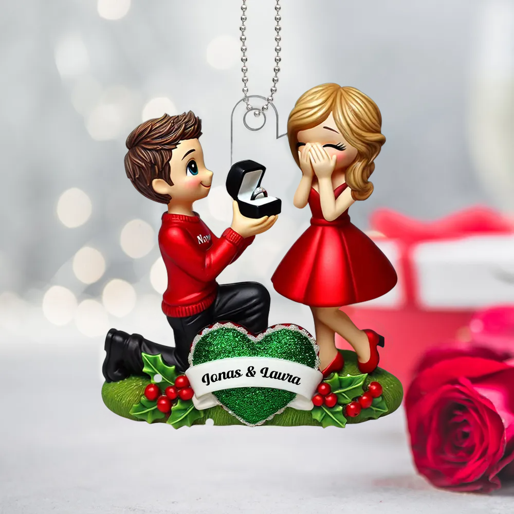 Heiratsantrag - Acrylanhänger mit Namen Geschenk für Paar