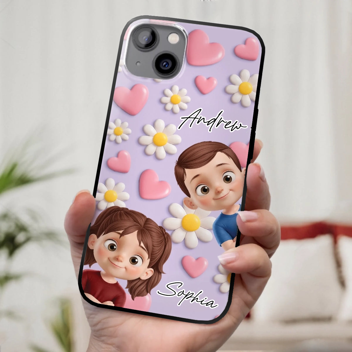 Silkon Handyhülle mit Kinder Personalisierte Handyhülle für iPhone und Samsung Geschenk für Oma und Mama