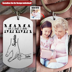 Edelstahl-Schlüsselanhänger mit Foto für Mama, Papa, Oma und Opa