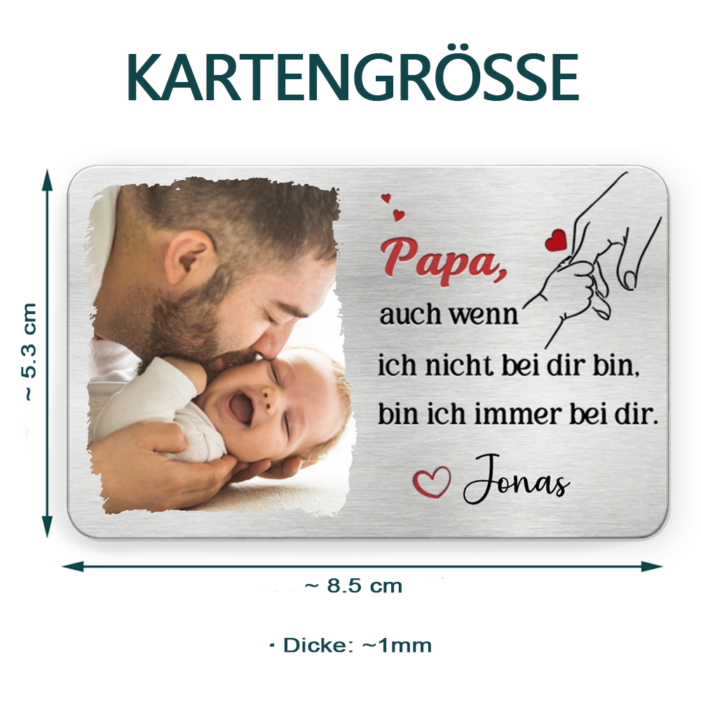 Baby und Papa- Personalisierte Brieftasche-Karte mit Foto und Spruch Geschenk für Papa