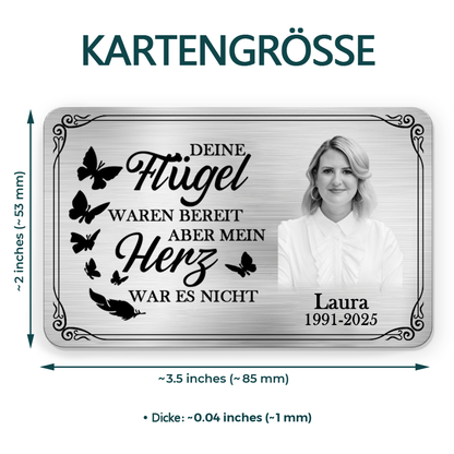 Brieftasche-Karte mit Foto Personalisiertes Trauergeschenk