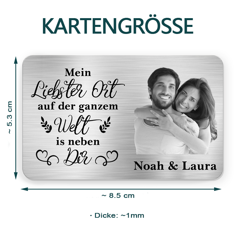 Mein Liebster Ort - Personalisierte Brieftasche-Karte mit Foto Geschenk für Paar