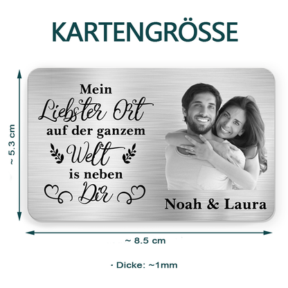 Mein Liebster Ort - Personalisierte Brieftasche-Karte mit Foto Geschenk für Paar