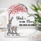 Standherz aus Acylglass Baum Mama und Kinder Personalisierte Familiengeschenke