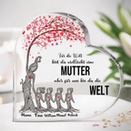 Standherz aus Acylglass Baum Mama und Kinder Personalisierte Familiengeschenke