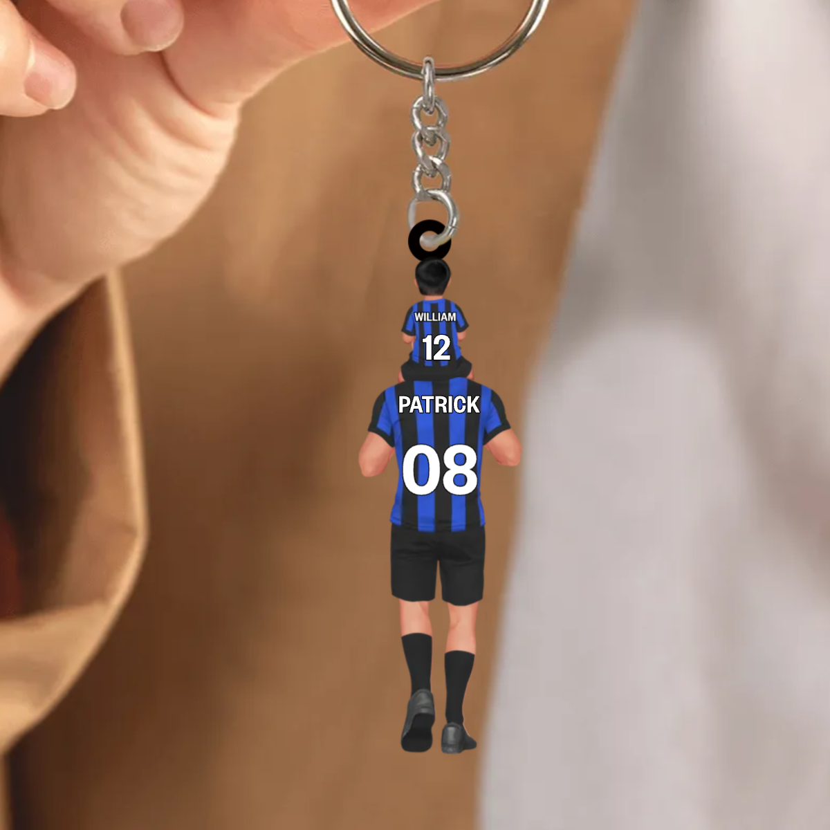 Papas Fußballmannschaft Acryl-Schlüsselanhänger Vater und Kinder