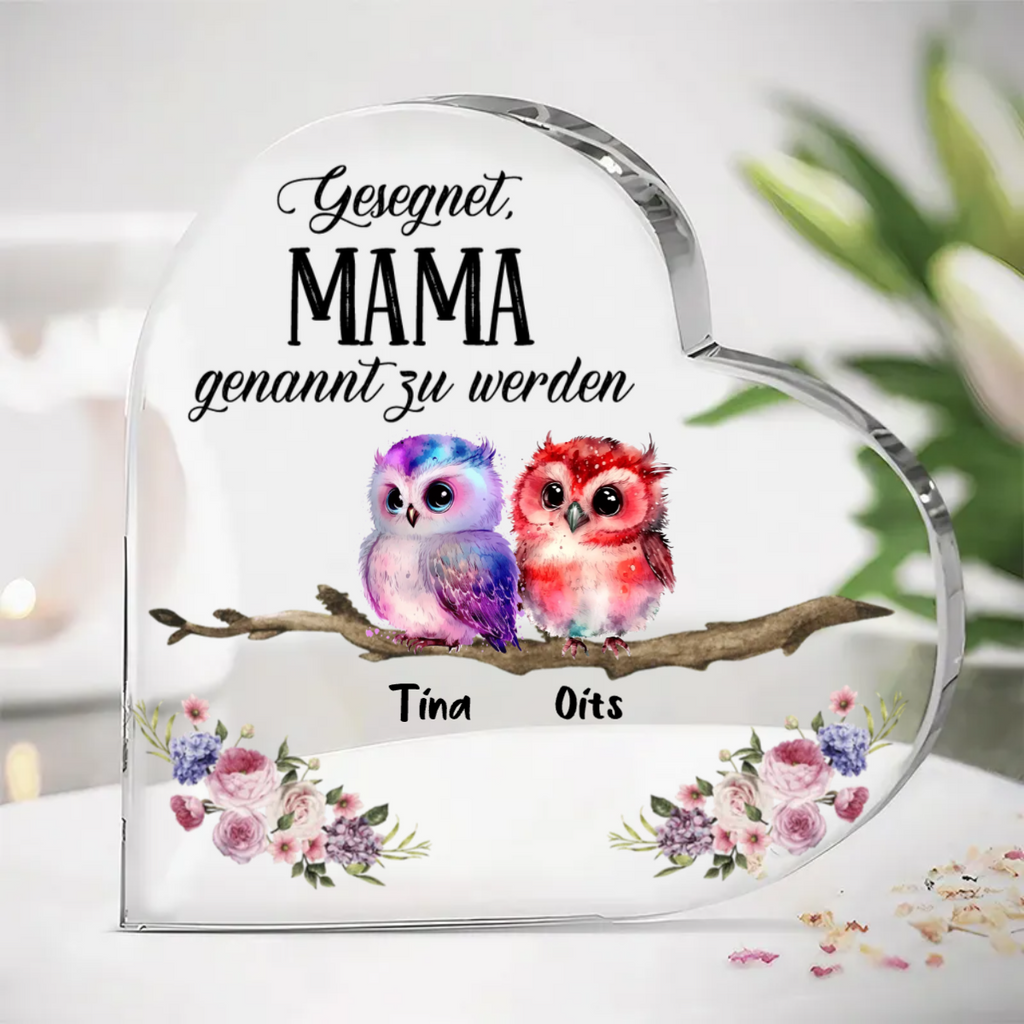 Standherz mit 1-10 Eulen für Mama und Oma