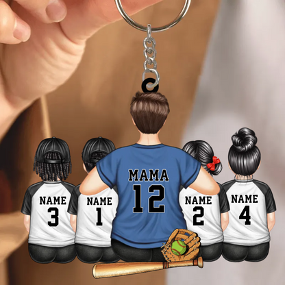 Mamas Baseballteam-Personalisierte Acrylschlüsselanhänger