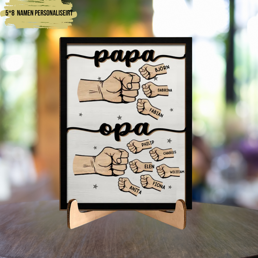 Personalisierte Holzplakette mit Fausstoß Geschenke für Papa und Opa