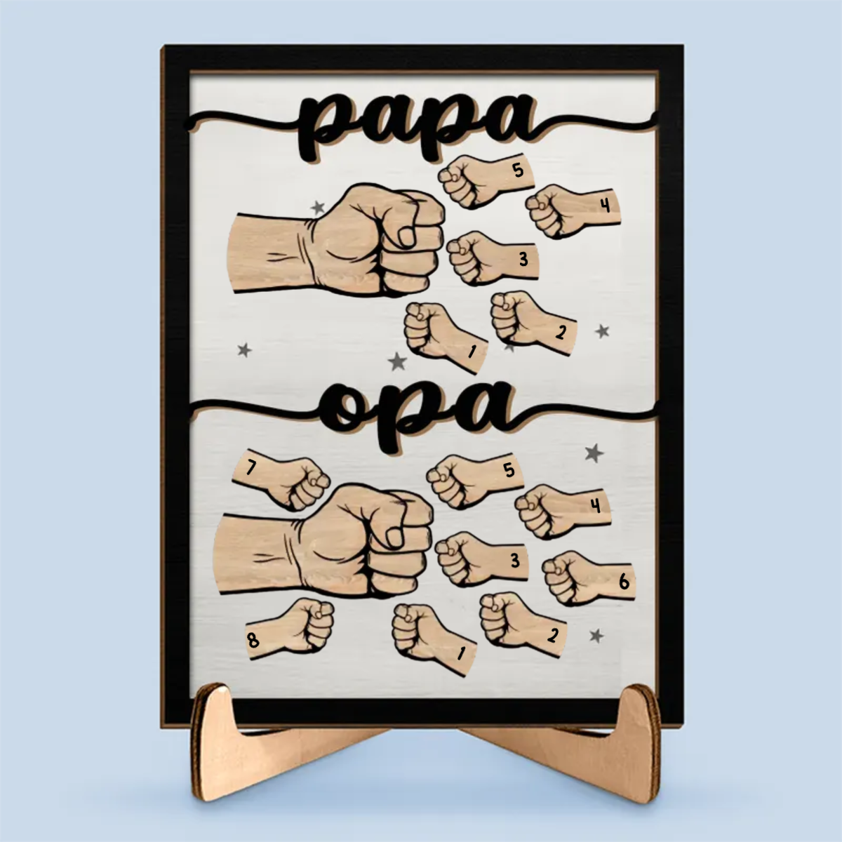 Personalisierte Holzplakette mit Fausstoß Geschenke für Papa und Opa