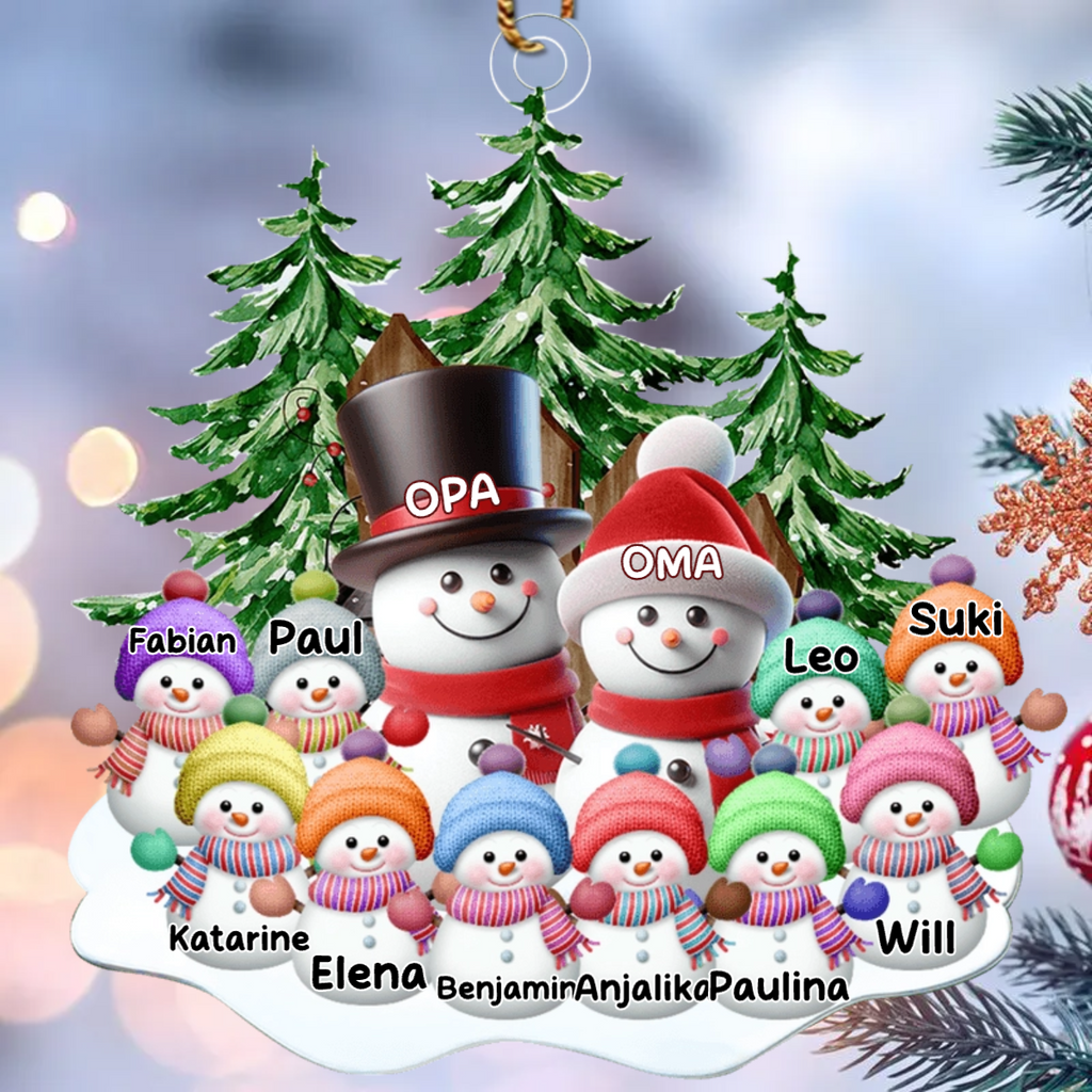 Schneemännchen-Personaliserte Weihnachtsanhänger aus Acryl