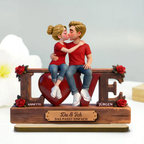 LOVE-Personalisierter Holzaufsteller mit Paar und Text Geschenke zum Jahrestag und Valentinstag