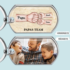 Fausstoß Foto-Edelstahl-Schlüsselanhänger mit Expoxidharz Geschenk für Papa