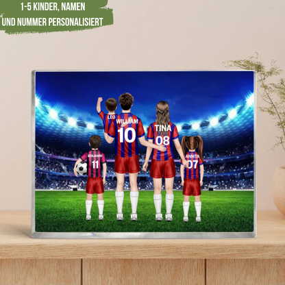 Fußballfamilie Acrylplakette mit 1-5 Kinder