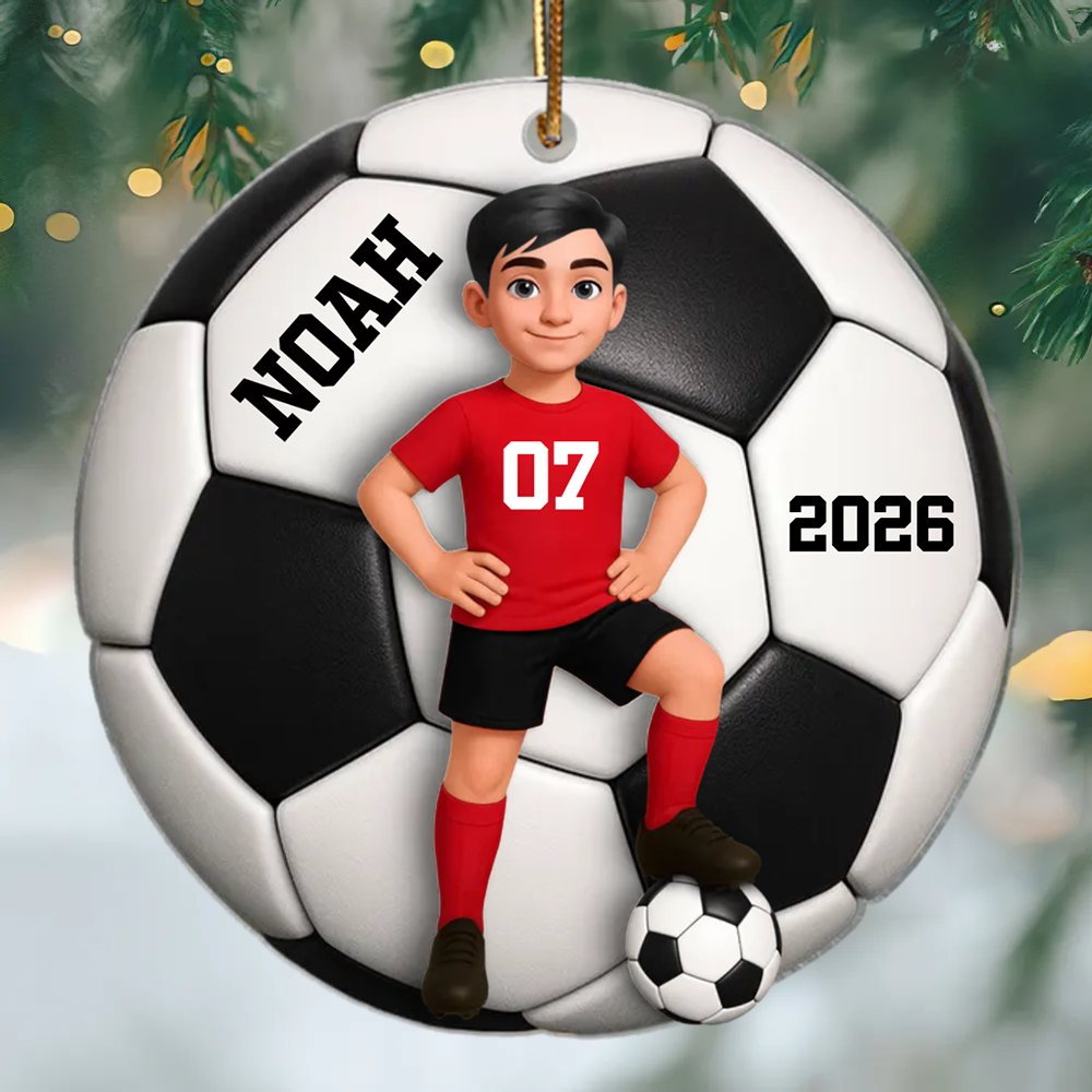 Fußball/Basketball und Trikot- Personalisierter Acrylanhänger mit Namen und Farbe
