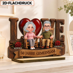 Personalisierter Holzaufsteller für Paare mit LOVE-Motiv und Wunschjahr Geschenk zum Jahrestag