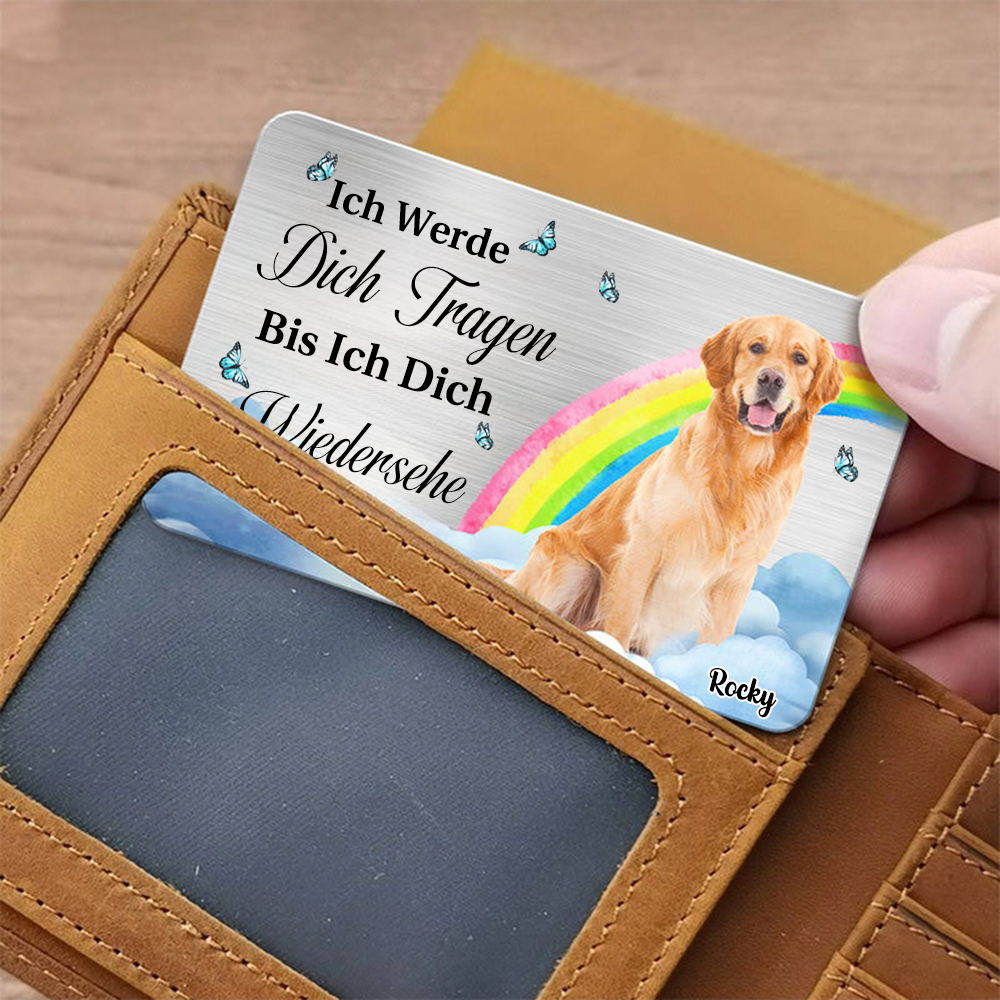 Foto-Brieftasche-Karte mit Regenbogen Trauergeschenk für Haustier