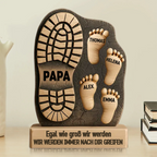 Ich Folge Deinen Fußstapfen – Personalisierte Familien-Acryltafel In Wunschform Geschenk Für Papa, Opa