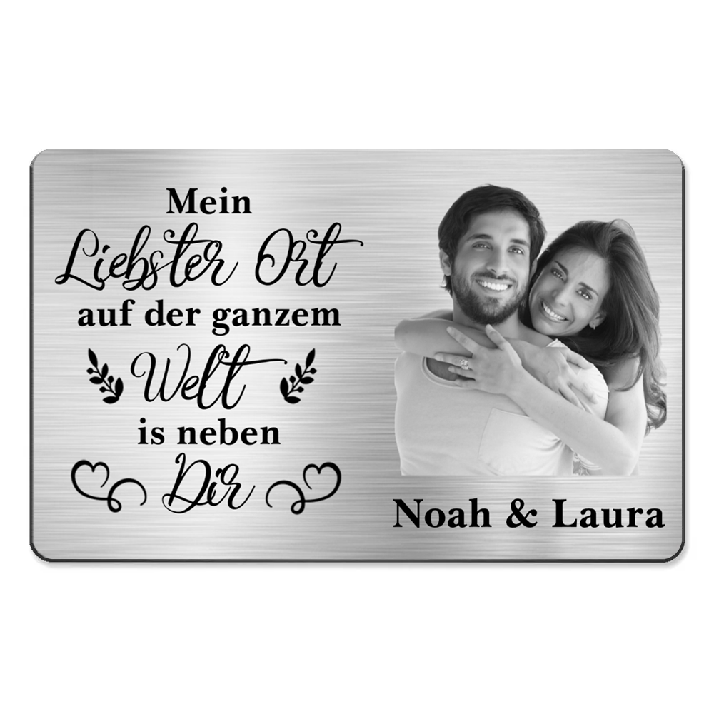 Mein Liebster Ort - Personalisierte Brieftasche-Karte mit Foto Geschenk für Paar