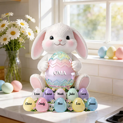 Osterhase Oma – Personalisierter Acrylblock mit Namen – Osterdeko Geschenk für Oma