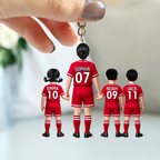 Fußballmama und Kinder- Acrylschlüsselanhänger mit Trikots und Namen