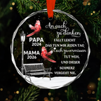 Personalisierter Glas-Weihnachtsanhänger mit Namen – Kardinal-Motiv zur Erinnerung