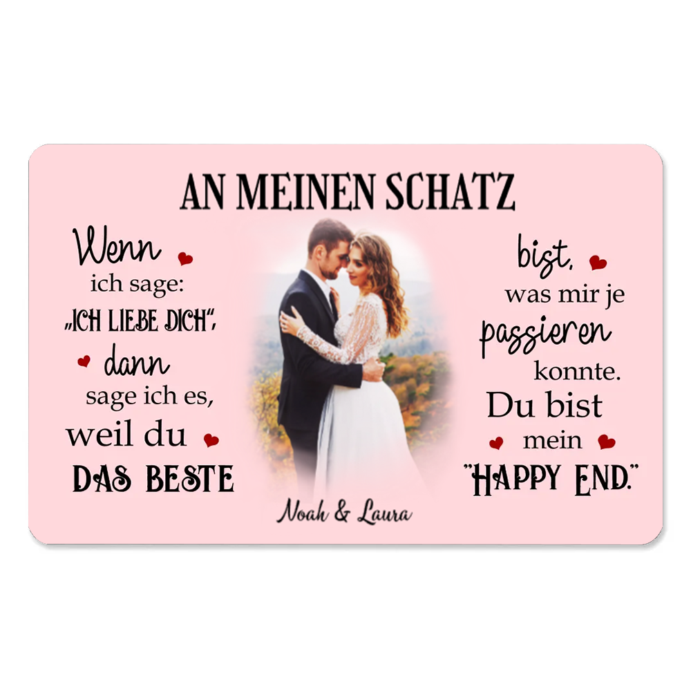 Mein Happy End - Personalisierte Brieftasche-Karte mit Foto und Text Geschenk für Paar