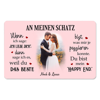 Mein Happy End - Personalisierte Brieftasche-Karte mit Foto und Text Geschenk für Paar