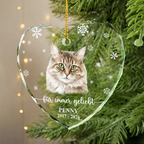 Personalisierter Glas-Weihnachtsanhänger mit Foto - Erinnerung an dein Haustier